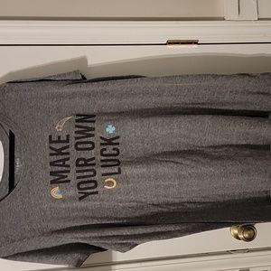 Torrid slim fit size 4x gray Make your own Luck graphic Tee.